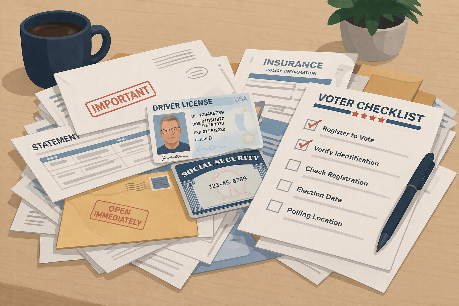 Cluttered Desk of Paperwork