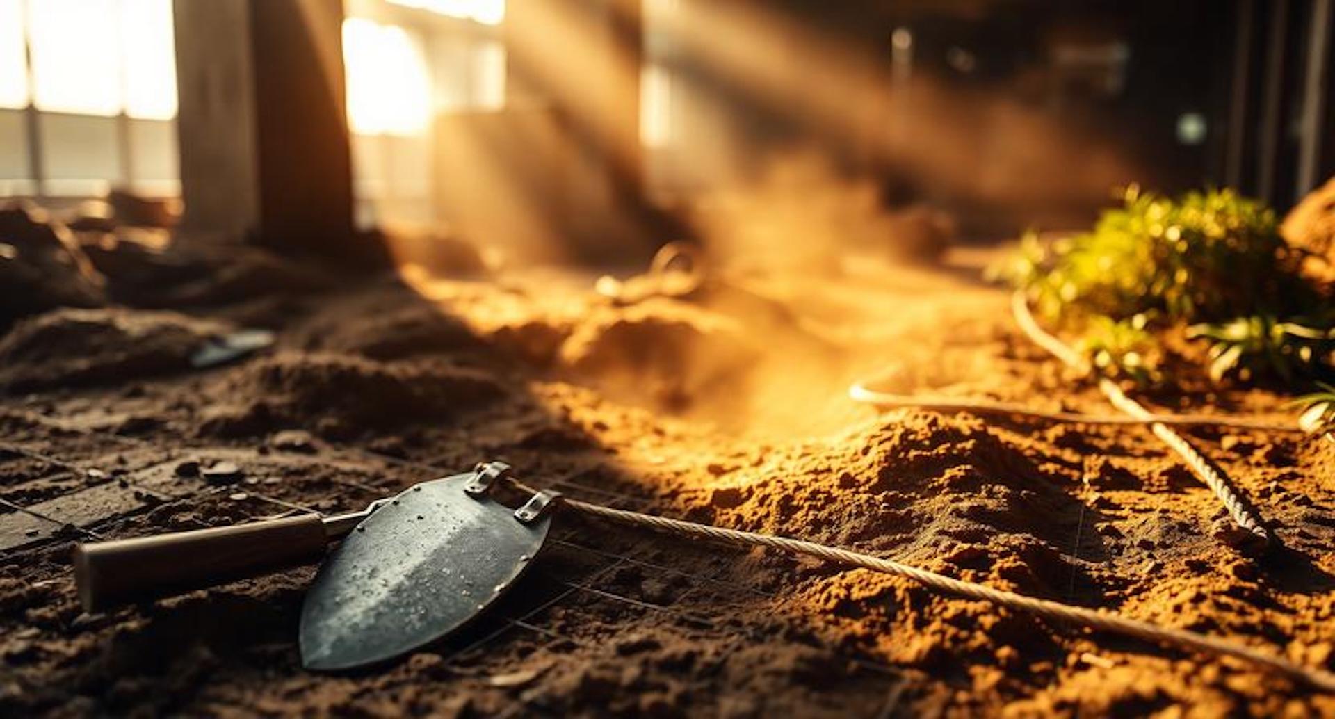 Archeology Trowel in Landscape