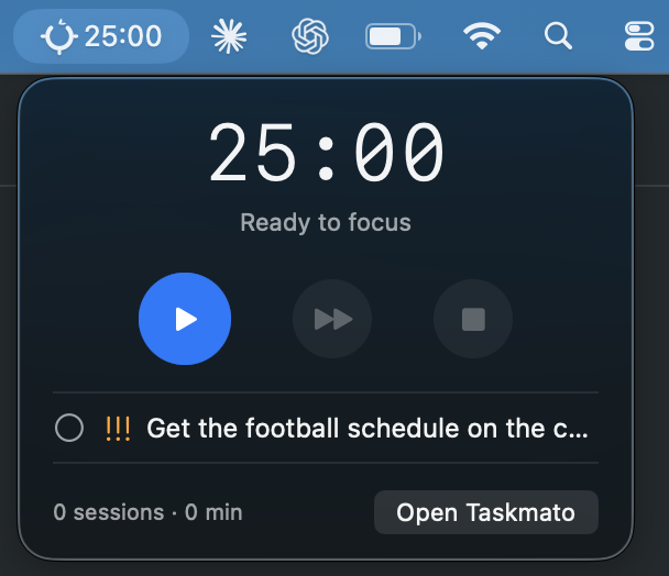 Menu bar companion